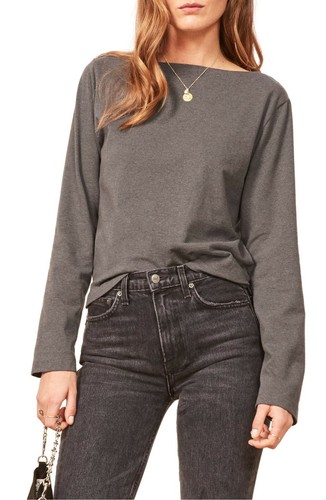 Reformation jeans grigio - grigio, collo